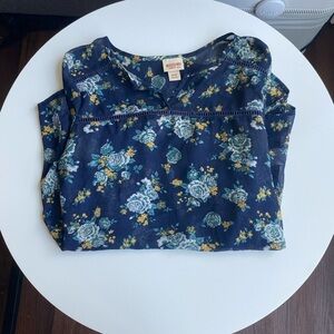 Sheer Blue Floral Blouse